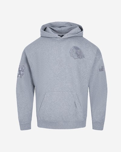 Chicago Blackhawks Neutral Drop Shoulder Fleece Pullover Hoodie