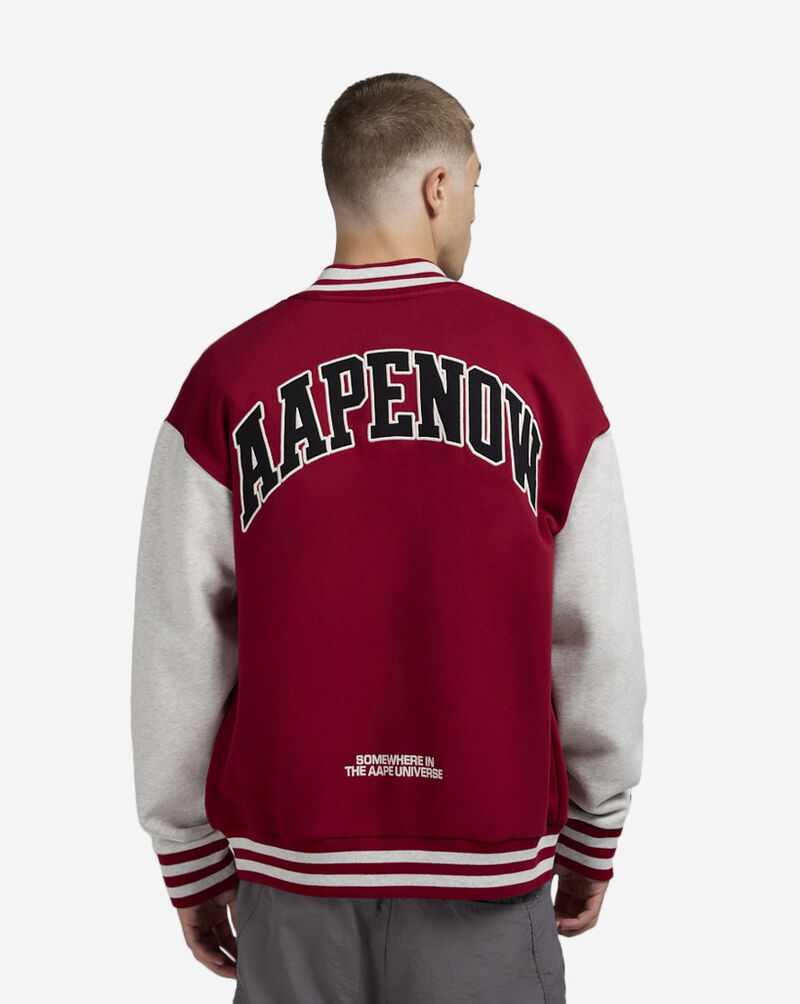 AAPE Baseball Fleece Varsity Jacket AAPSWMB328XXNBDX Red 2