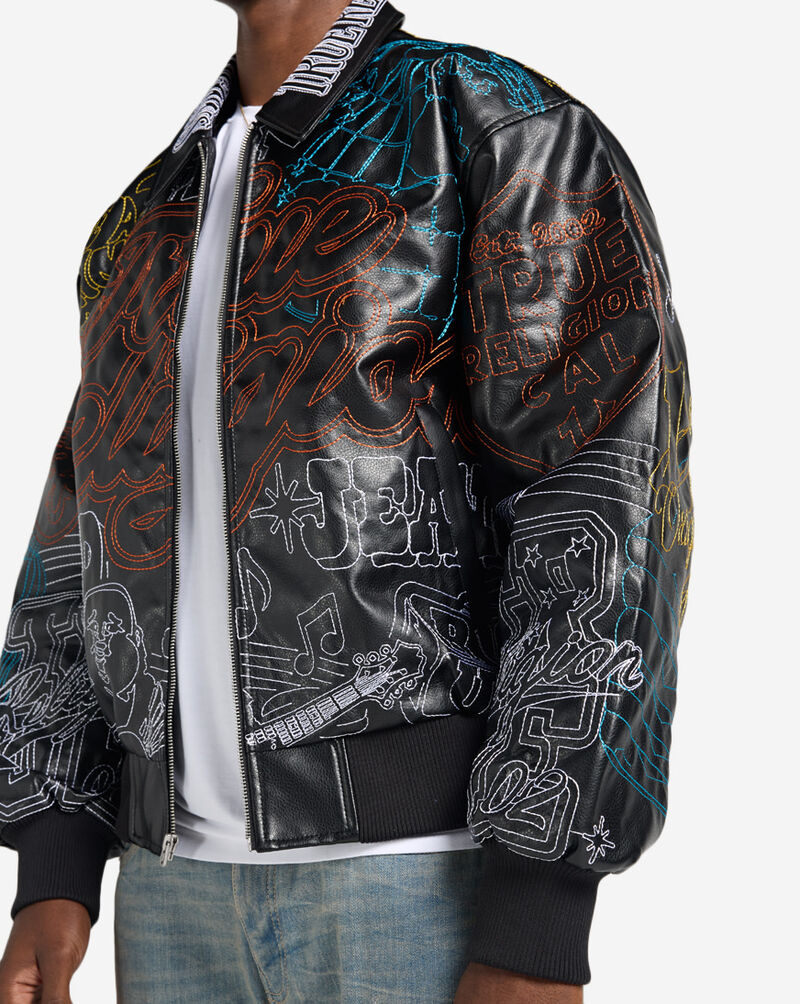 True Religion Trophy Retro Bomber jacket 110342-BLK Black 3