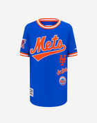 Big Boys' New York Mets Retro Classic Striped Rib Tee