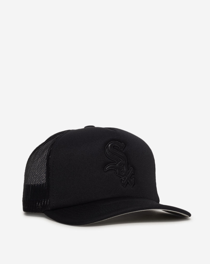 Shop Mitchell Ness Chicago White Sox Trucker Leather Logo