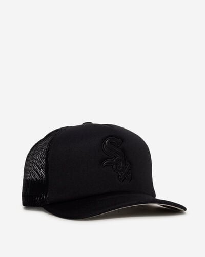 Chicago White Sox Trucker Leather Logo Adjustable Hat Chicago White Sox Trucker Leather Logo Adjustable Hat
