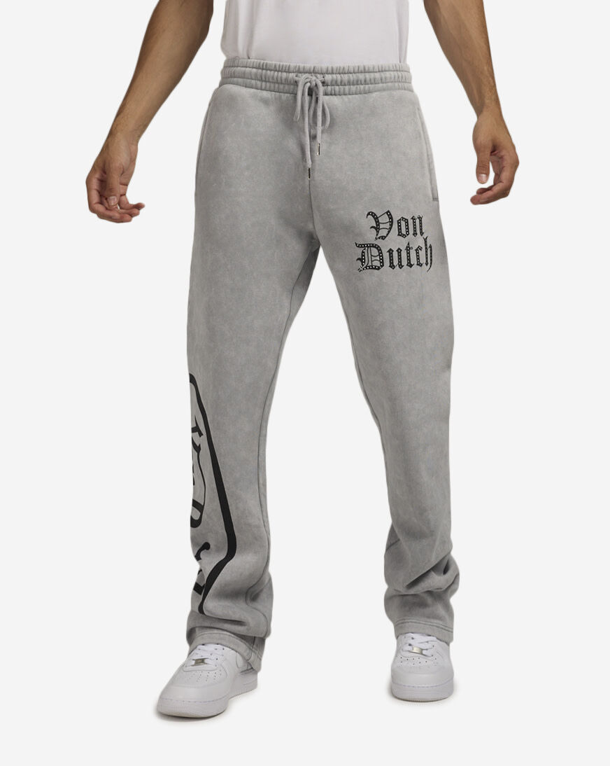Shop Von Dutch Printed Cross Fleece Pant 4VND3A7053-GRY grey