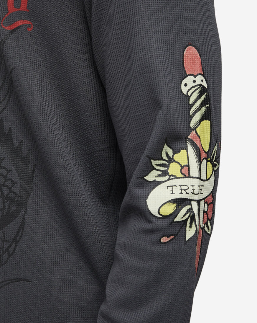 Shop Ed Hardy Dragon Dagger Longsleeve Thermal Tee EHMT1401-3-CHA