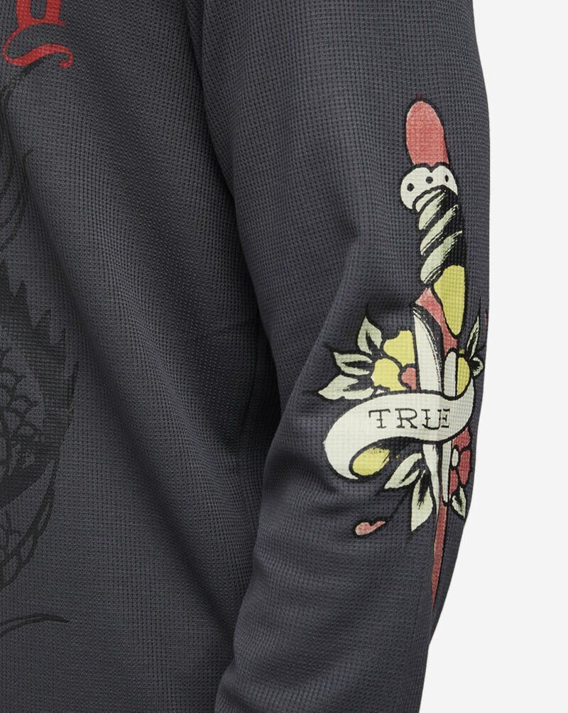 Ed Hardy Dragon Dagger Longsleeve Thermal Tee EHMT1401-3-CHA Grey 3