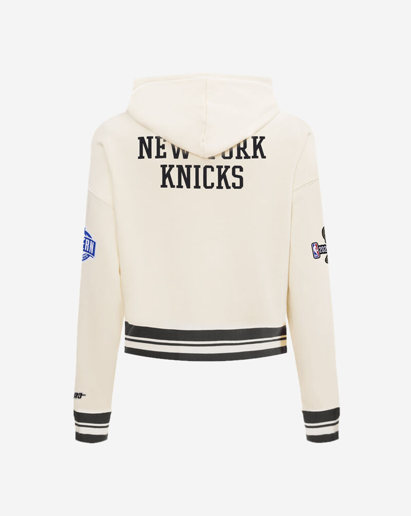 PRO STANDARD New York Knicks Championship Cropped Pullover Hoodie BNKC517768-EBK cream 3
