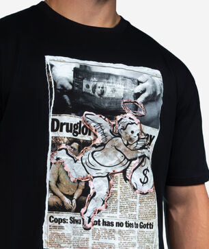 Newspaper Burning Angel Tee