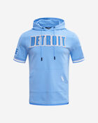 PRO STANDARD Detroit Lions Chenille Double Knit Short Sleeve Pull Over Hoodie FDL1410269-UNI Blue 1