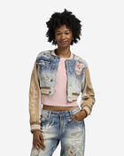 Smoke Rise Denim Cropped Tapestry Jacket AJ25601SN-RB Blue 1