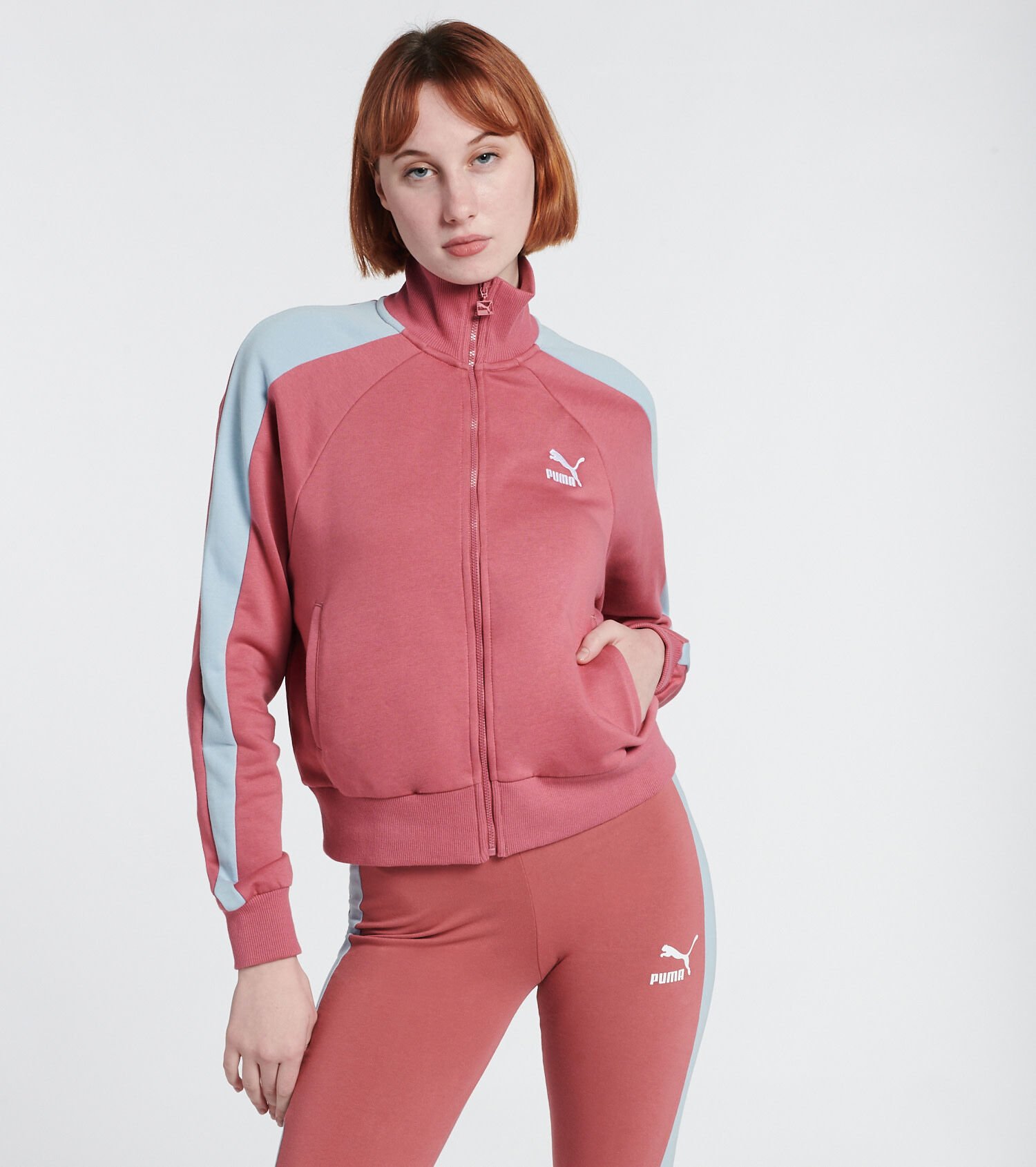 Pink puma shop track jacket