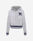 New York Yankees Mash Up Rib Fleece Cropped Pull Over Hoodie