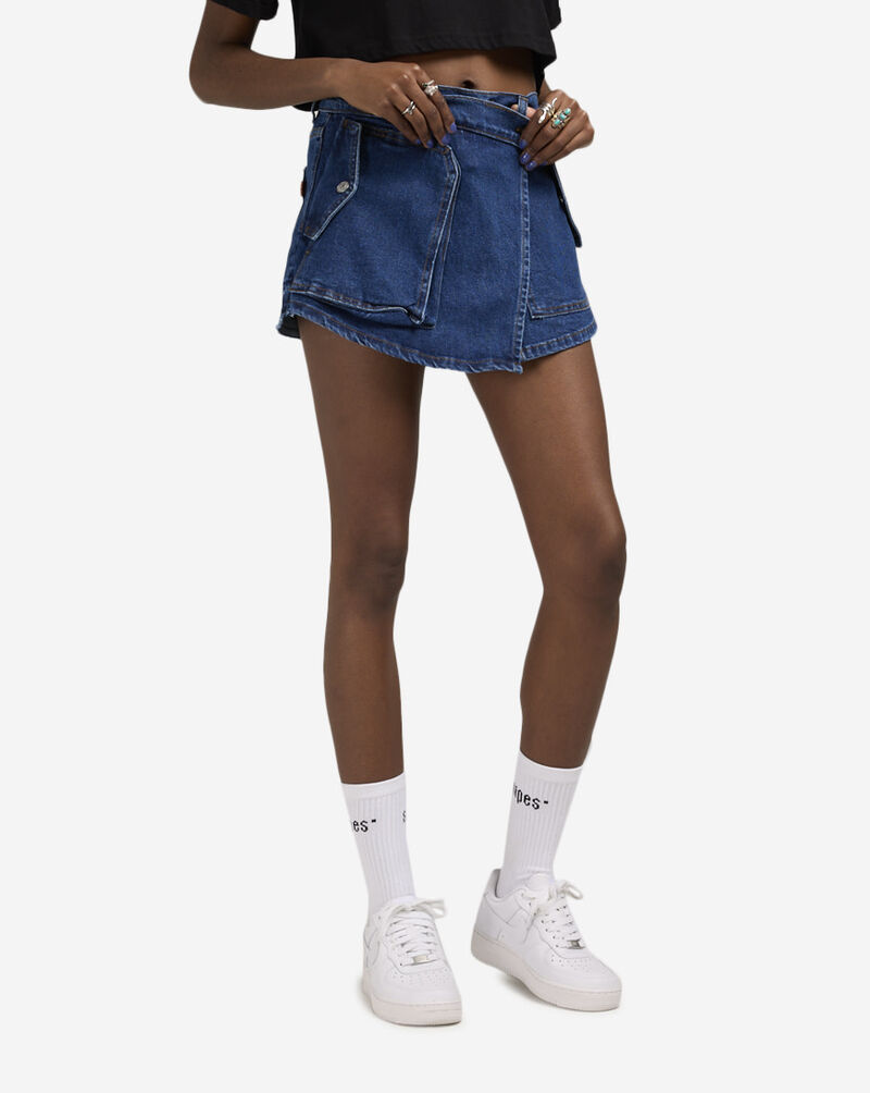 Vibrant Denim Cargo Skort ES5161-DKS Grey 1