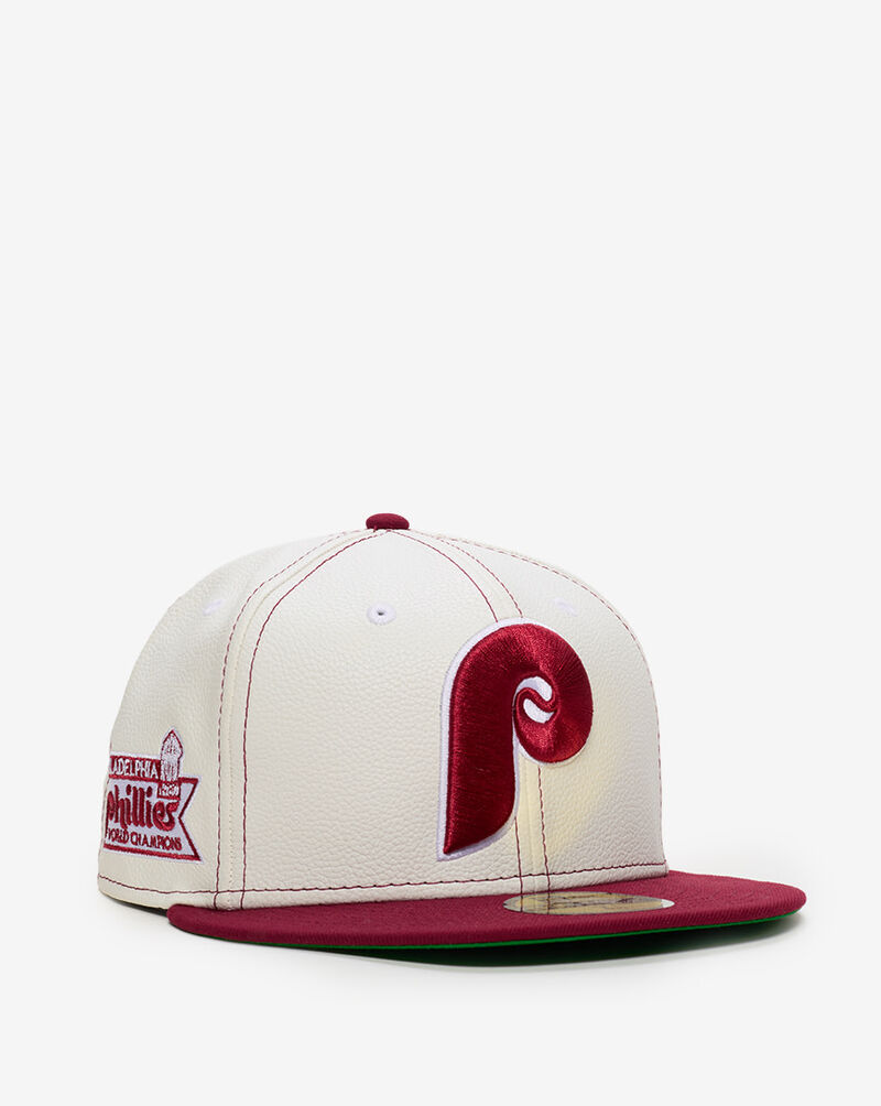 New Era 59Fifty 45th Anniversary Philadelphia Phillies Leather Fitted Hat 60766470 White 1