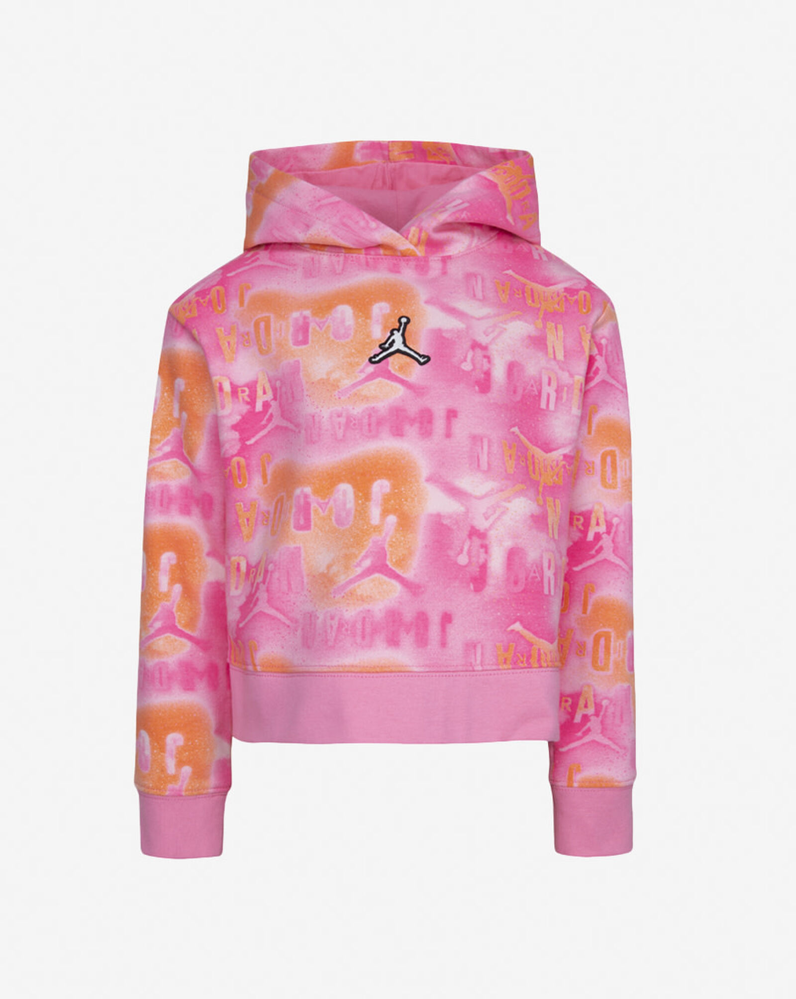 Shop Jordan Girls' Essentials AOP Boxy Pullover Hoodie 35B714GAA7 pink SNIPES USA