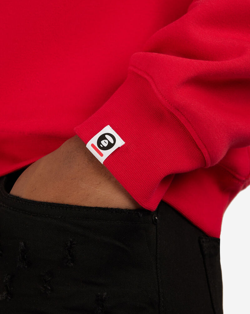 Shop AAPE Solid Fleece Crew Neck AAPSWMA306XXLRDX red | SNIPES USA