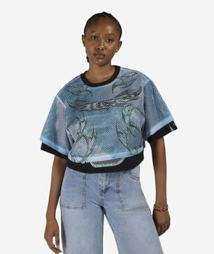 Rhinestone Cropped Jersey Tee 