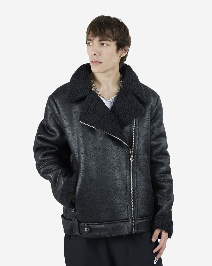 Shop Decibel Sherpa Lined Motorcycle Jacket SP2000-BLK | SNIPES USA