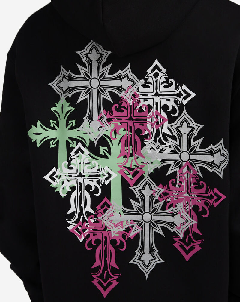 Decibel Multi Color Cross Hoodie DCB003-BLK Black 3