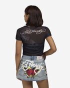 Dragon Print Mesh Cropped Tee