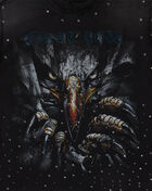 First Row Kids' 3/4 Sleeve Eagle Terry Rhinestone Tee FRBM3056 Black 2