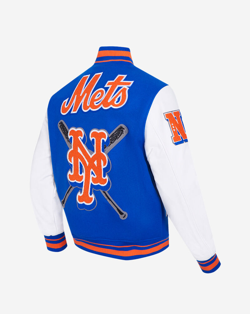 PRO STANDARD New York Mets Mash Up Rib Wool Varsity Jacket LNM6314673-ROR Blue 3