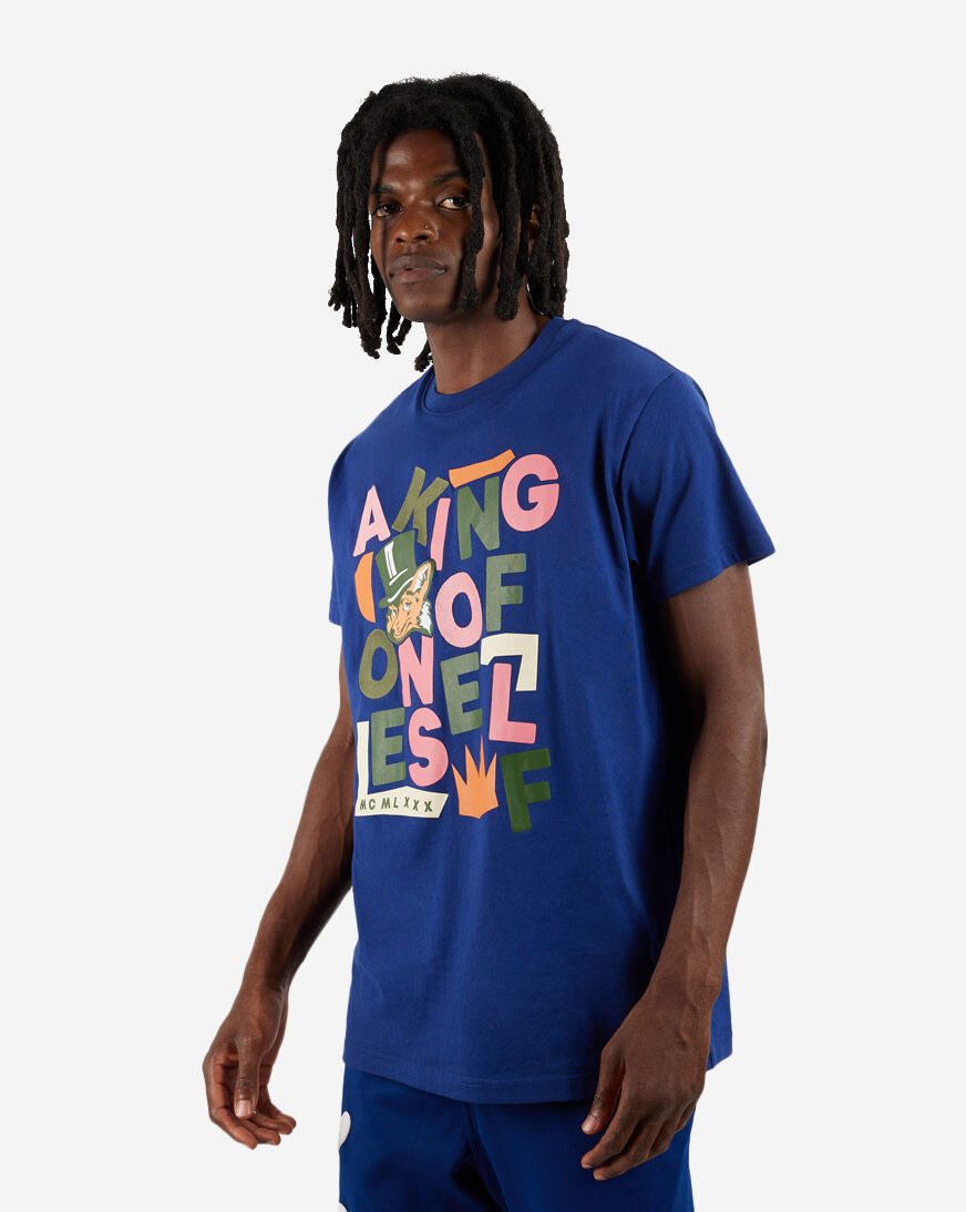 ★KODAK★ Yoyo Man Graphic Short Sleeve T-Shirt BLUE Kodak Apparel Unisex Stereo Semi Oversized Short Sleeve Tee