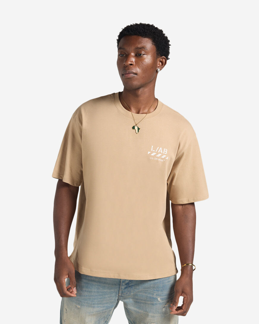 Shop L/AB c/o Off-White L/AB Diagonal Oversized T-Shirt