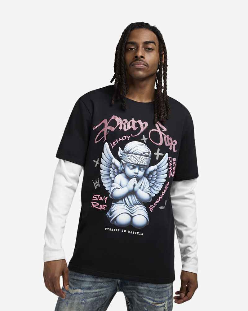 STREETZ IS WATCHIN Pray For Better Days Long Sleeve Tee SW2F5230-BLK Black 1