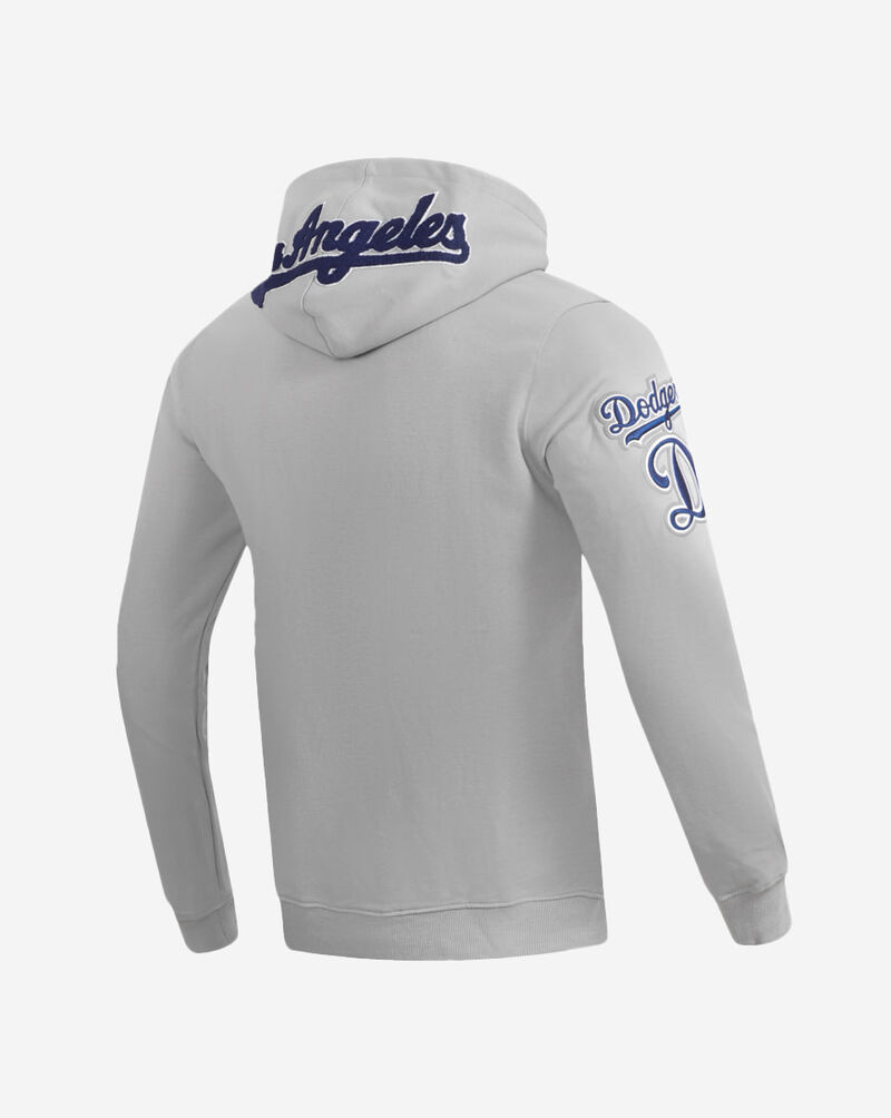 PRO STANDARD Los Angeles Dodgers Classic Chenille Double Knit Pull Over Hoodie LLD531601-GRY Grey 3