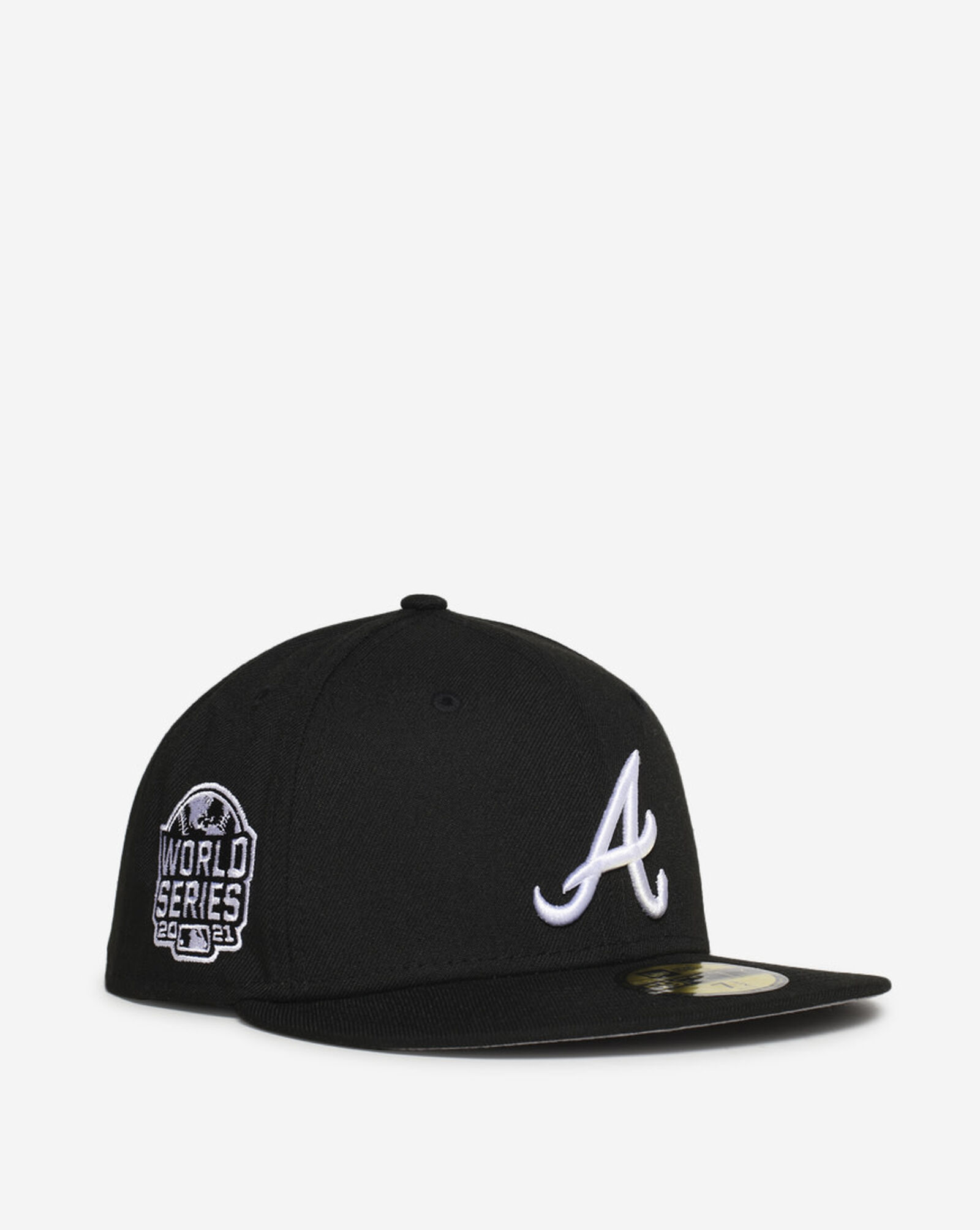 Shop New Era 59Fifty Atlanta Braves Side Patch Fitted Hat 60291294 black