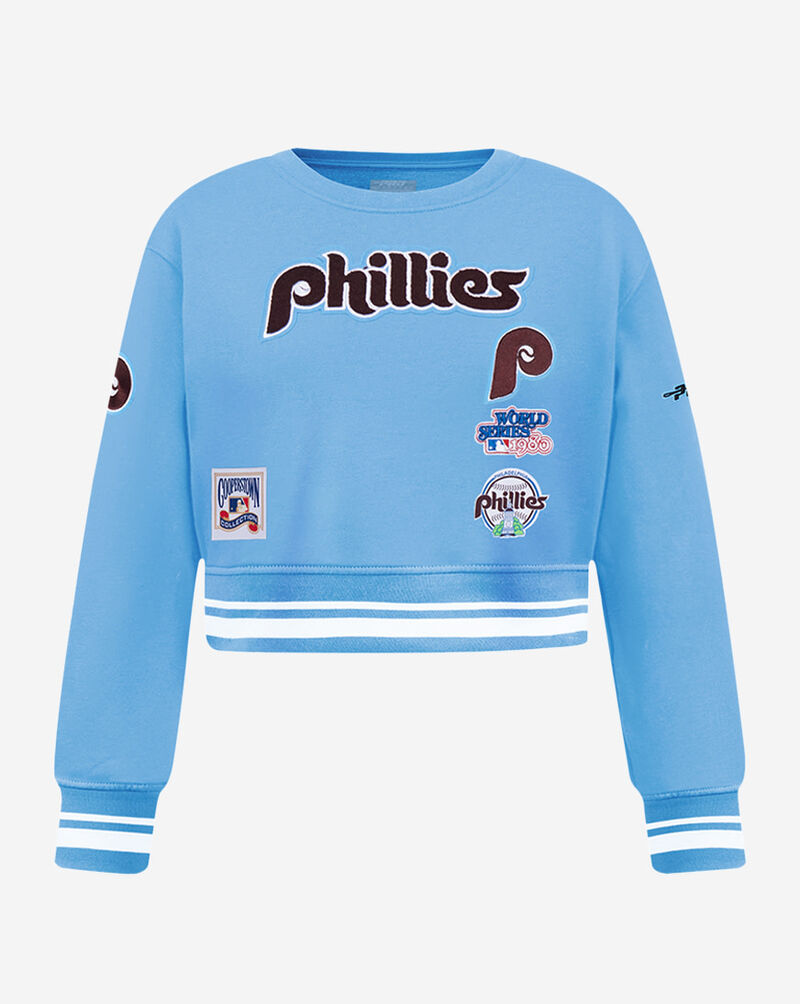 PRO STANDARD Big Girls' Philadelphia Phillies Retro Classic Rib Fleece Crewneck LPHBC315130-UNI Blue 1