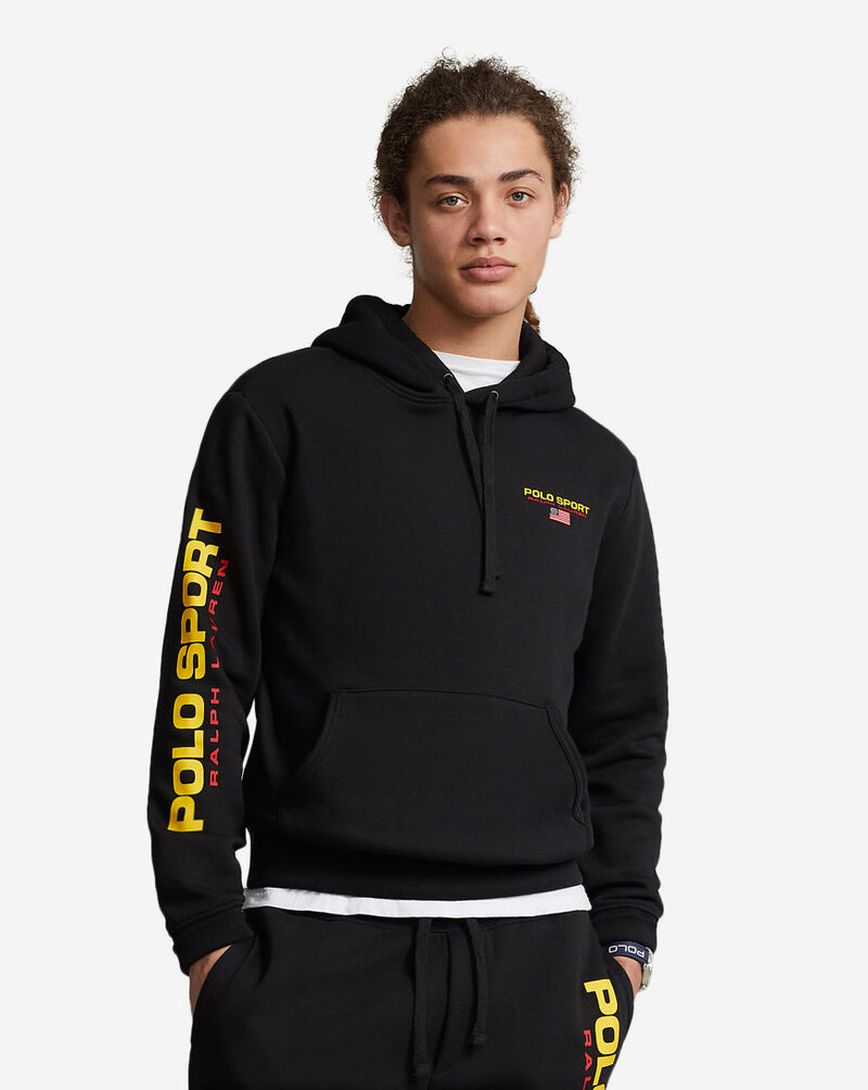 Shop Polo Ralph Lauren Polo Sport Pullover Hoodie 710835769016-BLK ...