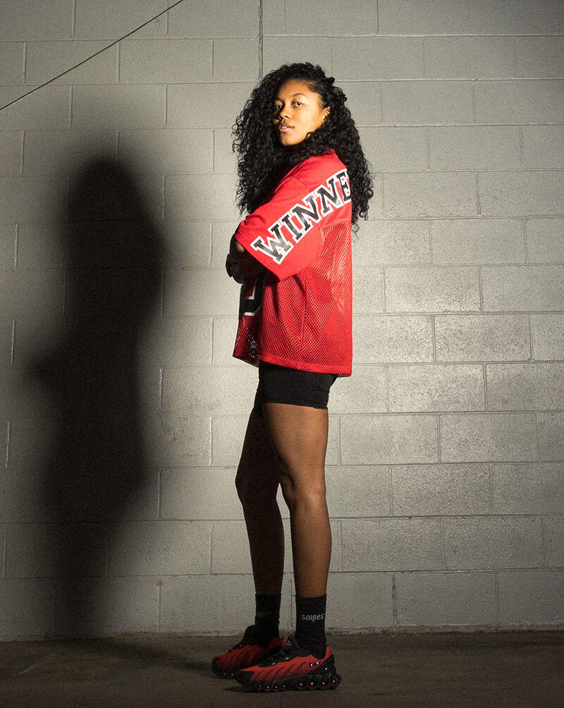 Hudson Winner Circle Cropped Mesh Tee E1134566-RED Red 4