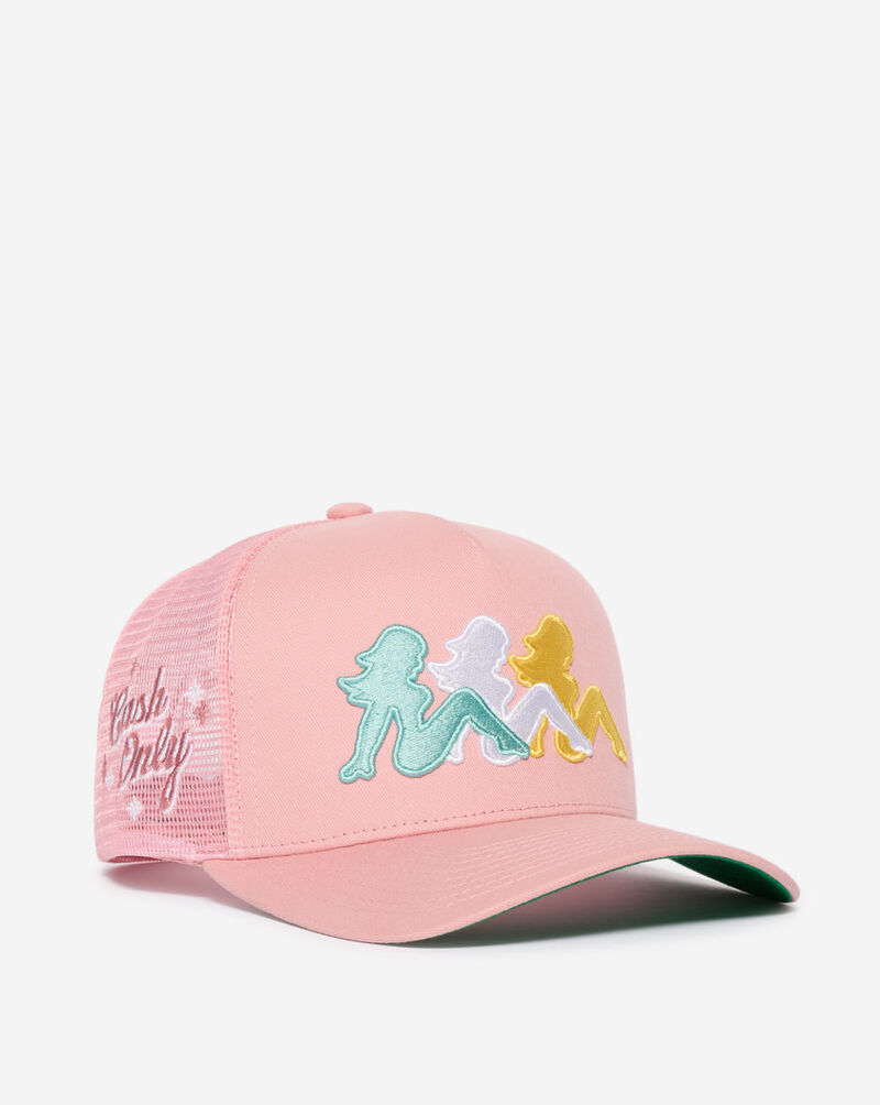 Field Grade Girls Girls Girls Mesh Back Trucker Hat 1006542 Pink 1