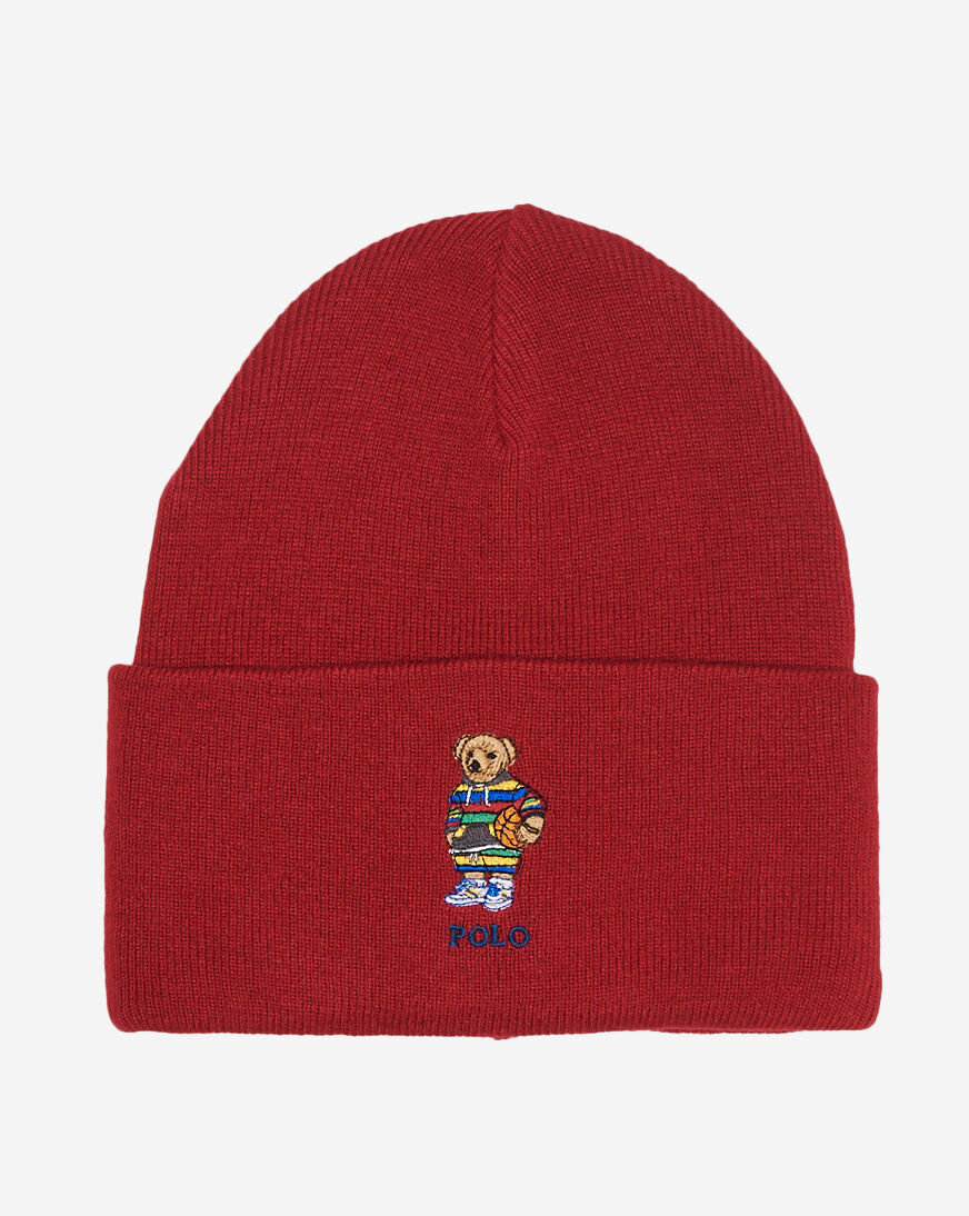 polo bear beanie red