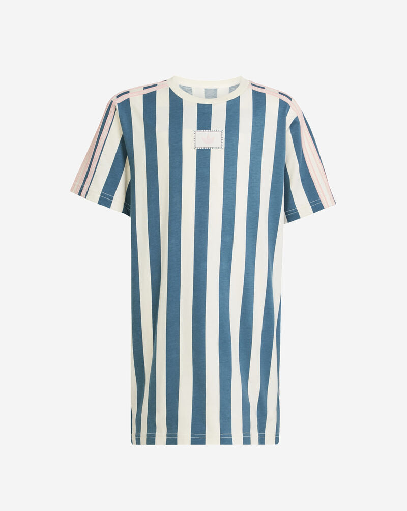 adidas Girls Summer Glow Striped Shirt Dress KC3453-SEMIPINKSPARK Green 1