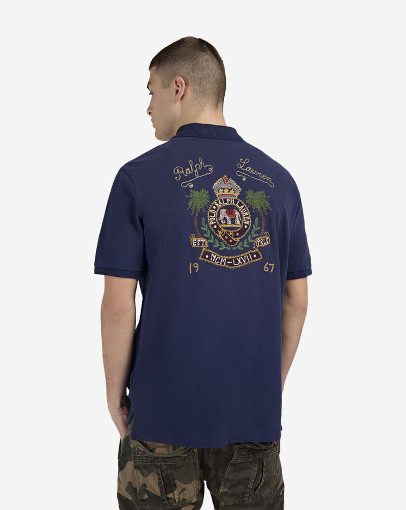 Polo Ralph Lauren Mesh Polo Crest Graphic Polo Shirt 710B13534001-COB Blue 2