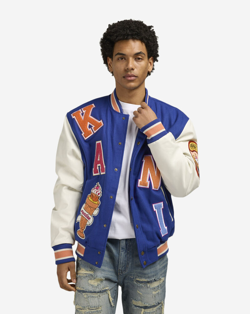 Karl Kani The OG Block Patch College Jacket KM241-048-1 Blue 1