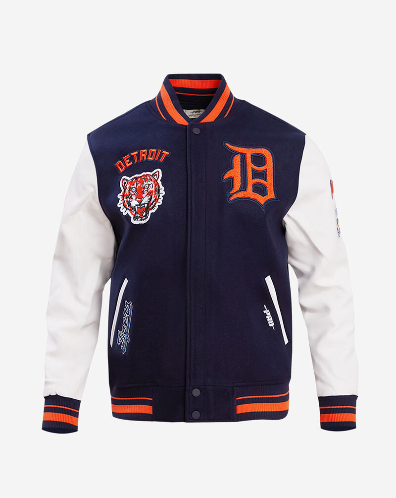 PRO STANDARD Detroit Tigers Retro Classic Rib Wool Varsity Jacket LDT635502-MOM Blue 1