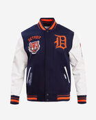 PRO STANDARD Detroit Tigers Retro Classic Rib Wool Varsity Jacket LDT635502-MOM Blue 1