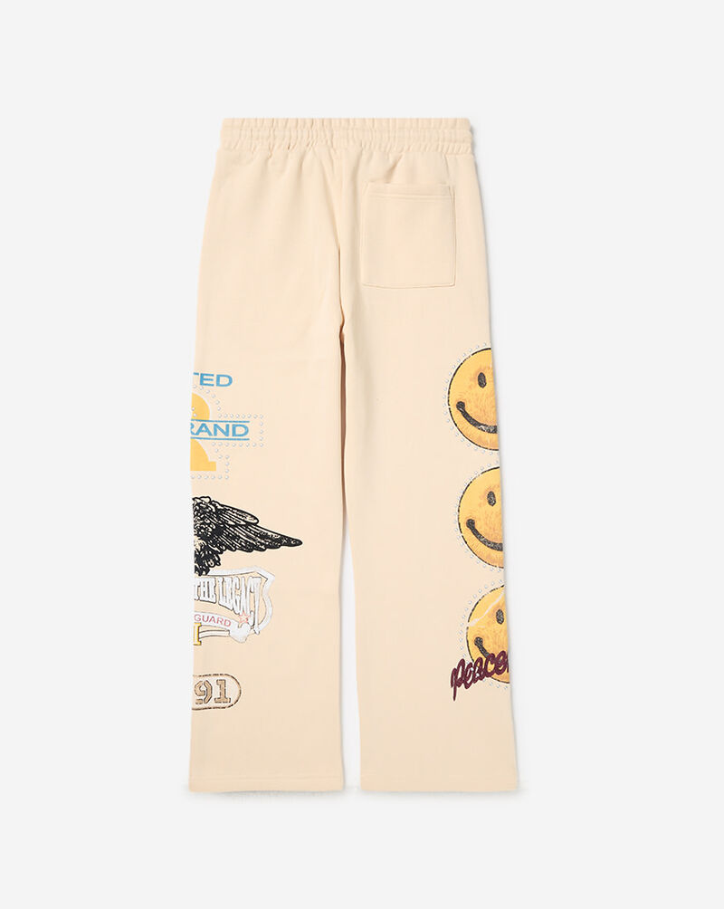 Smoke Rise Kids' Cropped Pull Over Tiger Smiley Fleece Pant BFP26F669SNZ cream 2