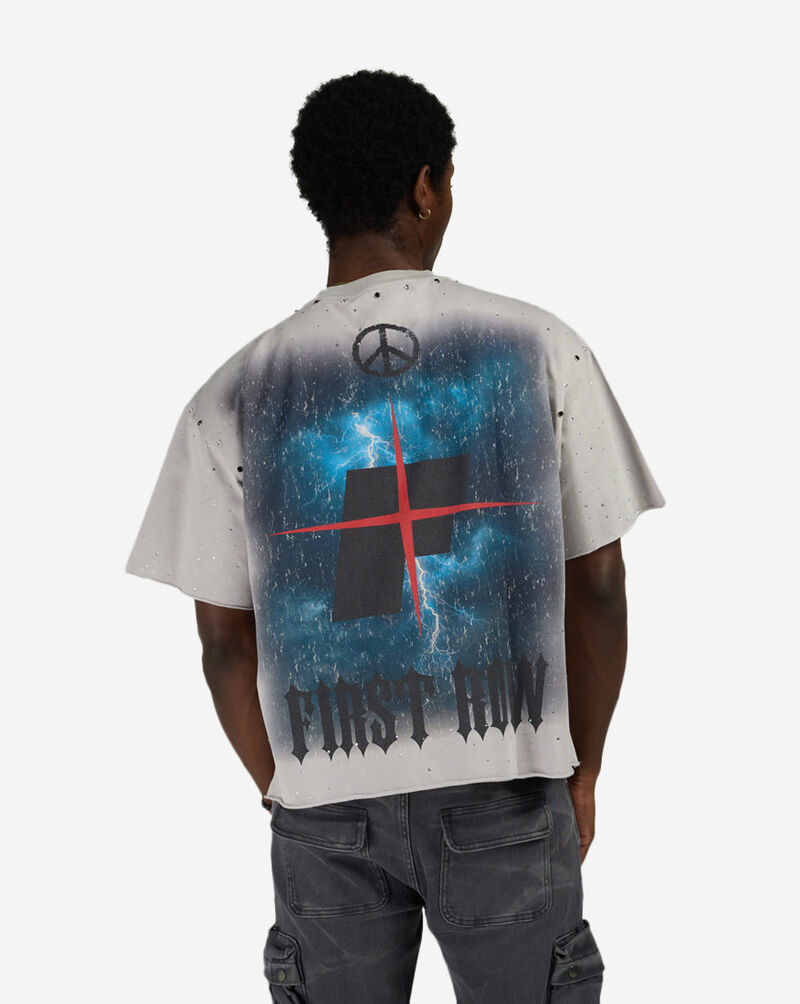 First Row Gothic Serpent Terry Crop Tee FRM2278S-ECR cream 2