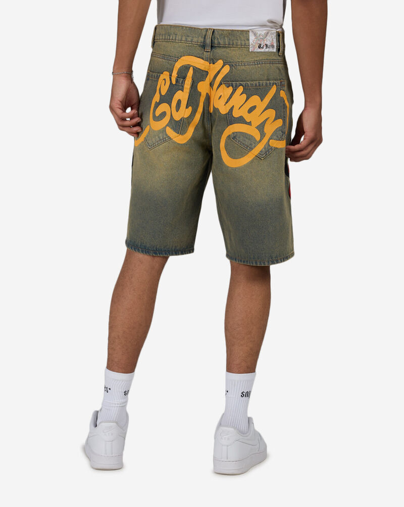 Ed Hardy Skulls Denim Short MEHD800213-TIN Blue 2
