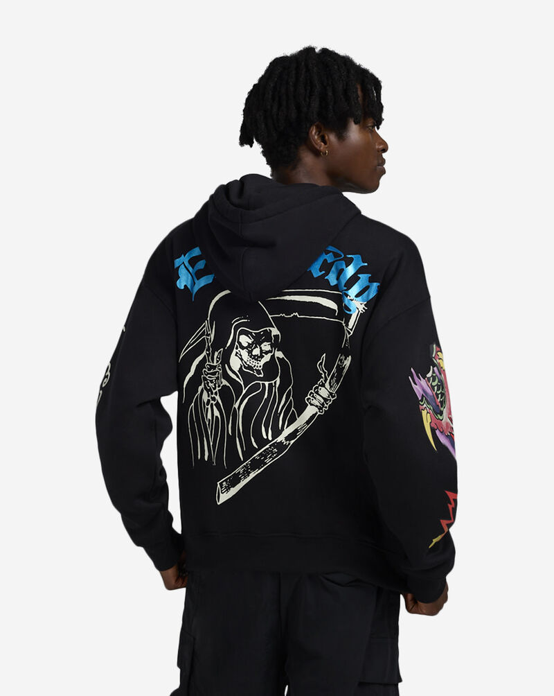 Ed Hardy Skull Pullover Hoodie EHM13021RS-BLK Black 2