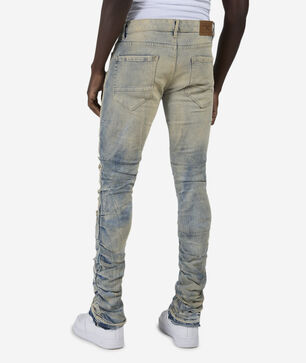 Distressed Rip Repair Stacked Jeans