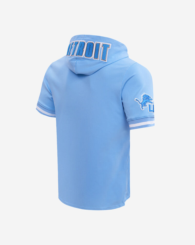 PRO STANDARD Detroit Lions Chenille Double Knit Short Sleeve Pull Over Hoodie FDL1410269-UNI Blue 3