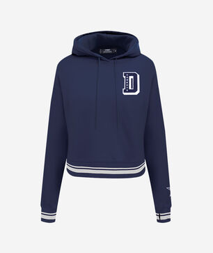 Dallas Cowboys Mash Up Rib Fleece Cropped Pull Over Hoodie