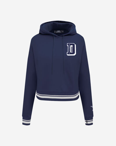 Dallas Cowboys Mash Up Rib Fleece Cropped Pull Over Hoodie
