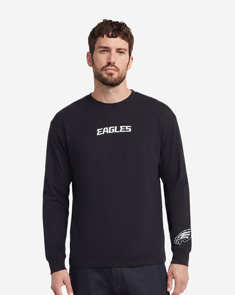 PRO STANDARD Philadelphia Eagles Wingspam Drop Shoulder Long Sleeve Tee FPE2410495-BLK Black 1