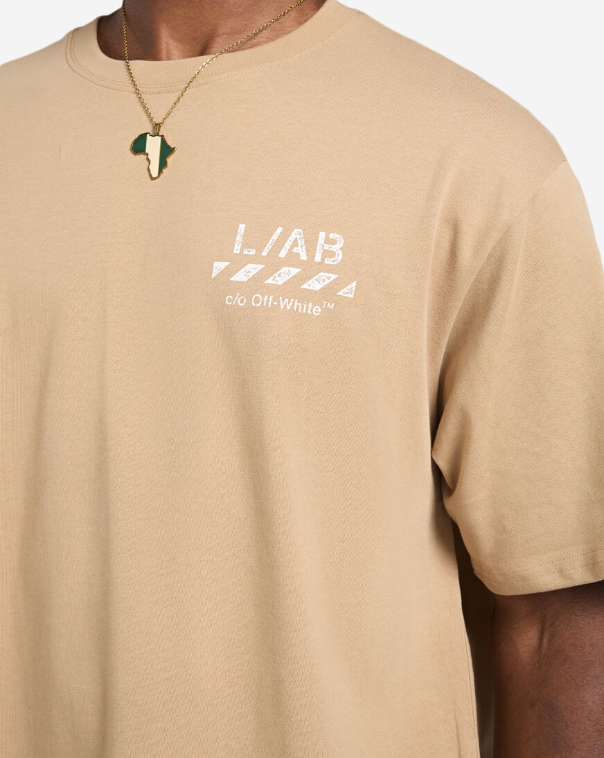 Shop L/AB c/o Off-White L/AB Diagonal Oversized T-Shirt